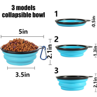 Collapsible Bowl With Cover Lids,2 Pack Dog Travel Bowls Portable Foldable Cat Water Dish Bowl For Pets Walking Parking 
