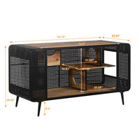 55.12 Inch Spacious Cat House With Tempered Glass, Prohibited Platform Temu
