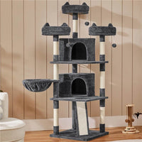 Renwick 69in Large Cat Tree Tower with Condos &amp; Scratching Board - Dark Gray - BIG FRENCHIES