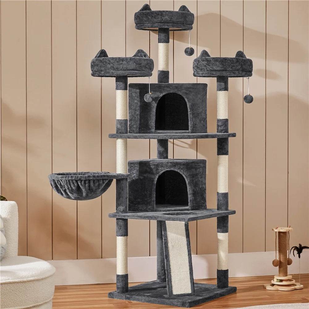 Renwick 69in Large Cat Tree Tower with Condos &amp; Scratching Board - Dark Gray - BIG FRENCHIES