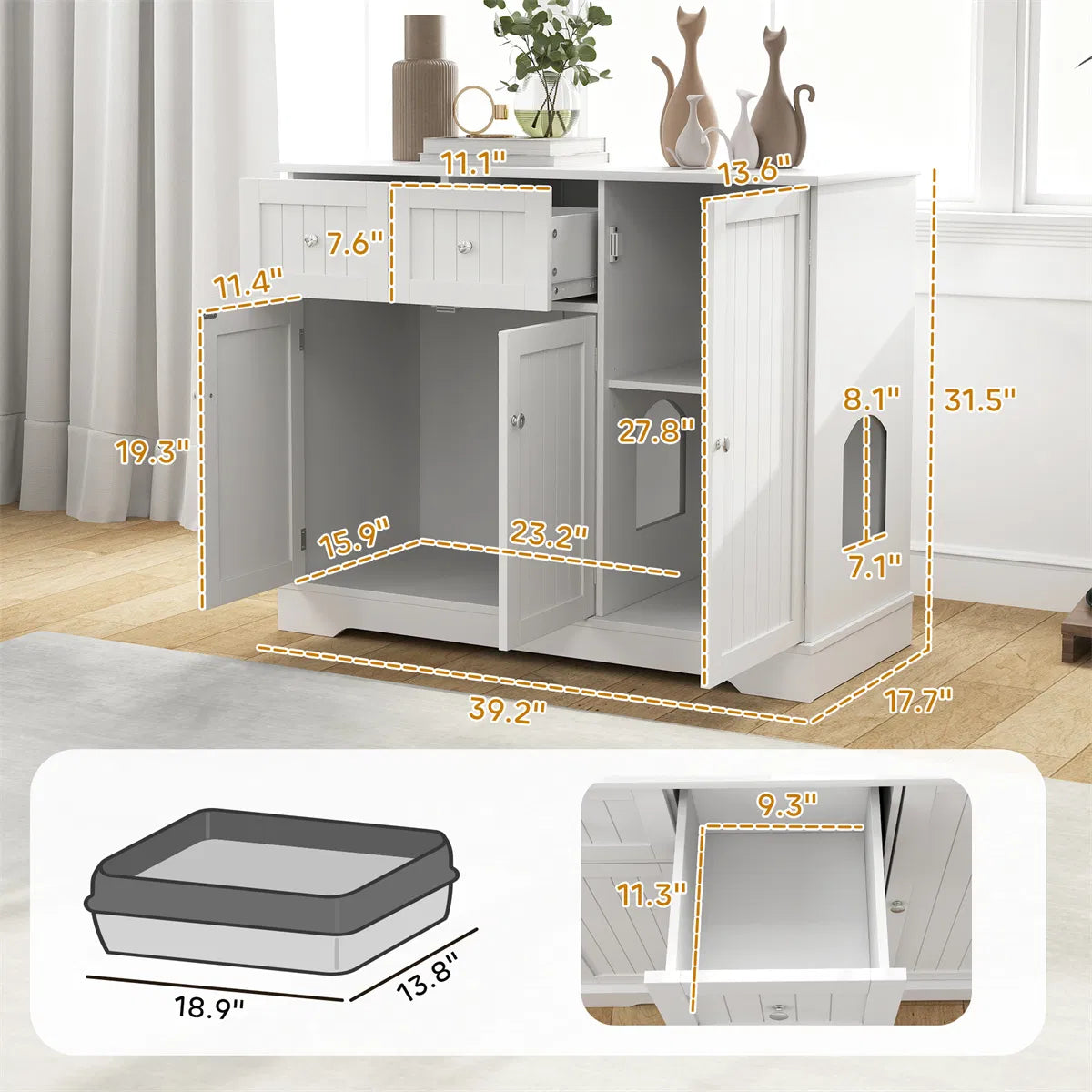 Cat Litter Box, Cat Litter Box Enclosure