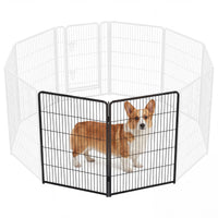 Metal Material, Foldable Pet Fence With A Door, Suitable For Small, Medium And Large-sized Dogs Outdoors