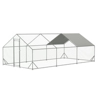 Large Metal Chicken Coop, Walk-in Chicken Run, Galvanized Wire Poultry Chicken Hen Pen Cage, Rabbits Duck Cages With Wat