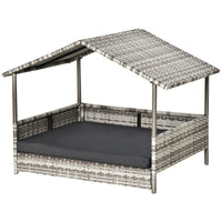 Wicker Pet House Dog Bed for Indoor/Outdoor Rattan Furniture with Cushion