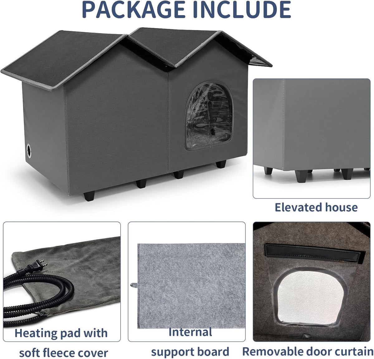 Elevated Heated Cat House for Indoor & Outdoor Use – 2 Sizes