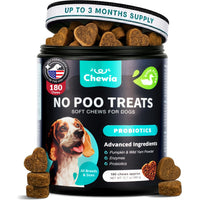 No Poo Chews for Dogs  Coprophagia Deterrent  Dog Probiotics for Digestive Health with Enzymes  Canine Stool Eating Deterrent  Digestive, Dental, Gut & Immune Health Treats  No Poop Eating