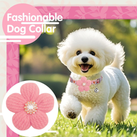 Small Dog Collar With Flower, Spring Dog Collar For Girl Dog Collars For Small Dogs Cute Dog Collar With Bell, Adjustabl