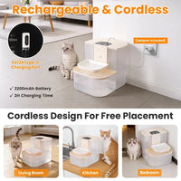 Smart Automatic Pet Water Dispenser, Automatic Pet Water Dispenser With Dual Tank,Dual Tank Filtration 4.5L Cordless Wat
