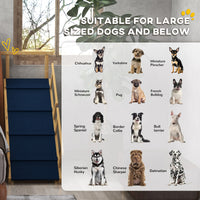 Dog Ramp, Adjustable Height Pet Steps, Foldable Dog Stairs with Non-slip Mat for Small to Large Dogs