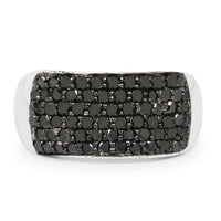 1.21 Carat Genuine Black Diamond .925 Sterling Silver Ring