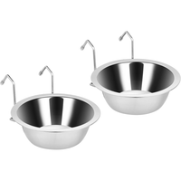 2PCS Kennel Water Bowl Hanging,Stainless Steel Puppy Bowls For Small Dog Cage,Kennel, Crate, Catio Accessories,Dog Crate