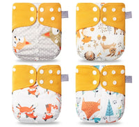 Modern Eco-friendly Diaper New 4pcs/set Washable Coffee Mesh Cloth Diaper Cover Adjustable Nappyies For Kids - BIG FRENCHIES