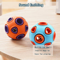 Dog Rubber Ball With Bell Sound, 2-Pack, Interactive Pet Chew Toy For Puppies And Small Dogs.Please Note That Both Items