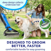 Blue pat your pet hair removal dog brush for hair removal - indoor cats use cat brush, long and short haired dogs use do