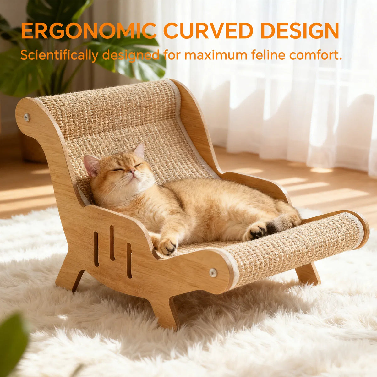 C-type all inclusive sisal cat lounge chair - integrated aesthetic, a natural decompression and relaxation place for cat