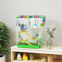 PawHut 5 Tier Hamster Cage With Tubes And Tunnels, Small Animal Cage, Rat Gerbil Cage With Water Bottle, Food Dish, Exer