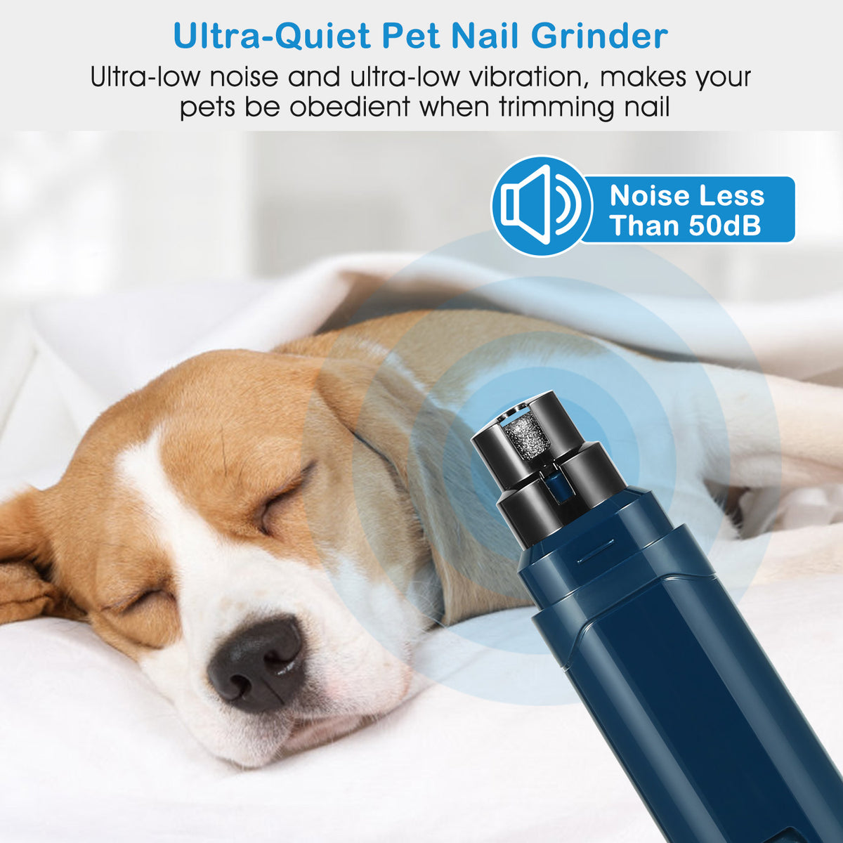 1Pc Dog Nail Grinder 2 Speeds Quiet USB Rechargeable Pet Nail Grinder Professional Pet Nail Trimmer Cordless Paws Groomi