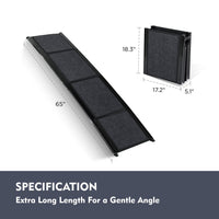 Dog Ramp For Car 65x17 Large Folding Pet Stair Ramps For Truck, SUV, With Non-Slip Surface, Up To 250LBS, Outdoor Dog Ca