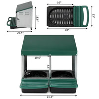 2 Compartment Roll Out Chicken Nesting Box With Plastic Basket, Egg Nest Box Chicken Laying Box Hens Chicken Coop Box, G