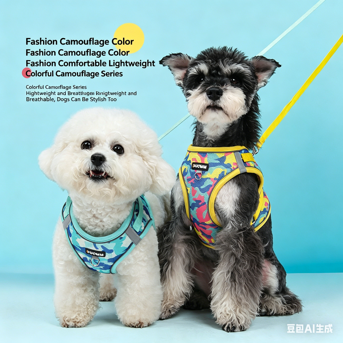 Reflective Camouflage Dog Harness and Leash Set for Small Dogs-Pet Collars & Leashes-BIG FRENCHIES-Jane's Pet Boutique