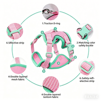 Reflective Pet Harness and Leash Set Adjustable Soft Mesh Vest for Cats and Dogs