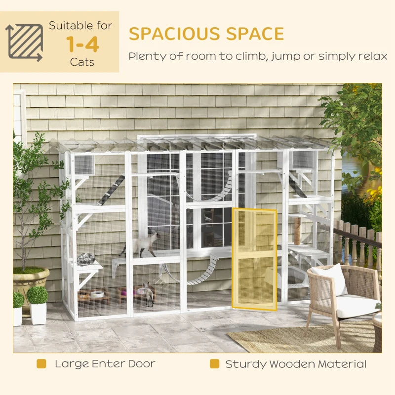 Cat Window Box , Large Catio With Shelves & Bridges, Outside Enclosure For Multiple Cats, Multiple Packages Shipped. Ple