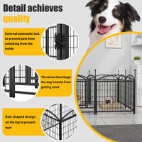 Dog Playpen Indoor 24 inch 8 Panels Metal Dog Pen Pet Dog Fence Outdoor Exercise Pen with Doors, Heavy Duty Dog Fence Pu