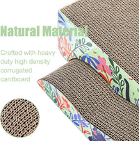 2 in 1 Cat Scratcher Lounge Cardboard Pad with Detachable Toys