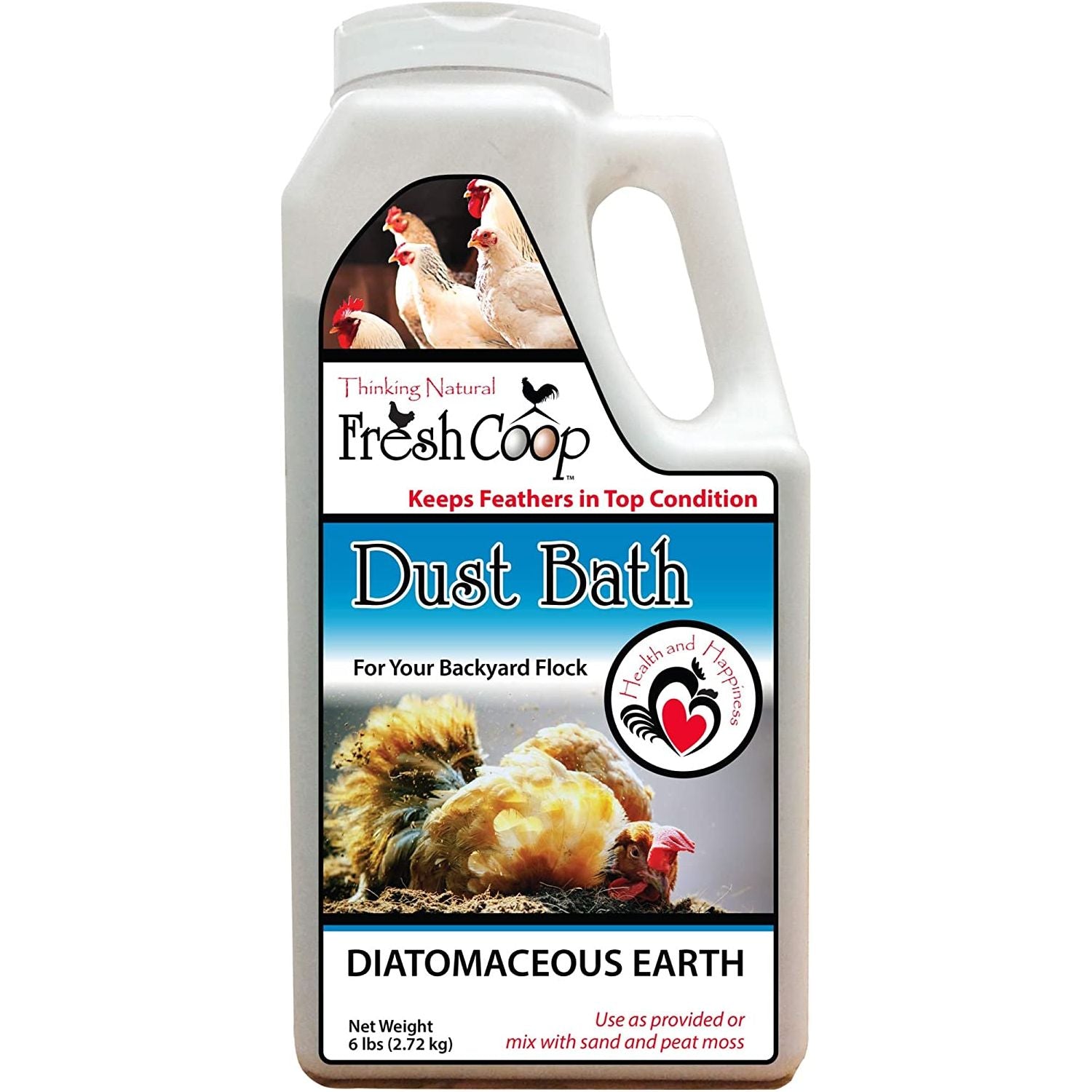 Fresh Coop Dust Bath Shaker Absorbent Chicken Bird Bath Backyard Poultry 6lbs.