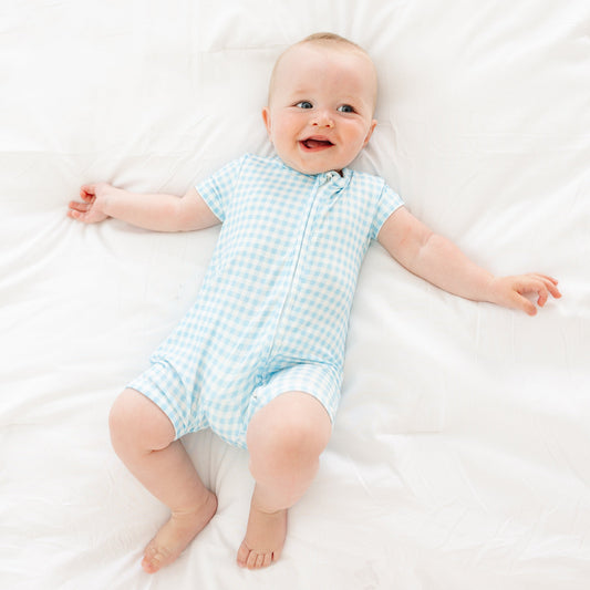 Harbor Gingham Short Sleeve & Shorts Bamboo Sleeper - BIG FRENCHIES