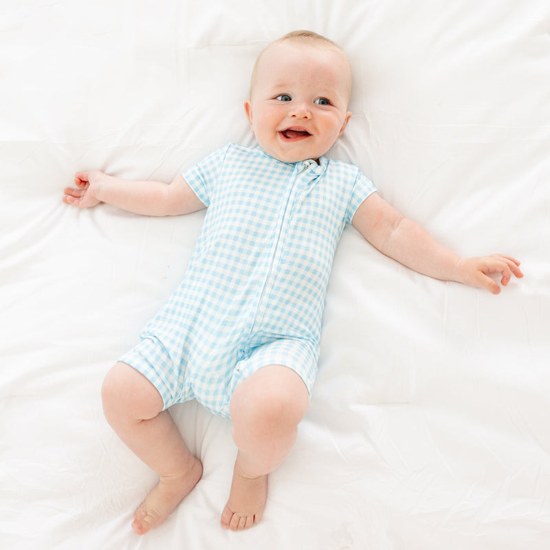 Harbor Gingham Short Sleeve & Shorts Bamboo Sleeper - BIG FRENCHIES