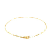 14K Yellow Gold Fine Paperclip Anklet (1.5mm)