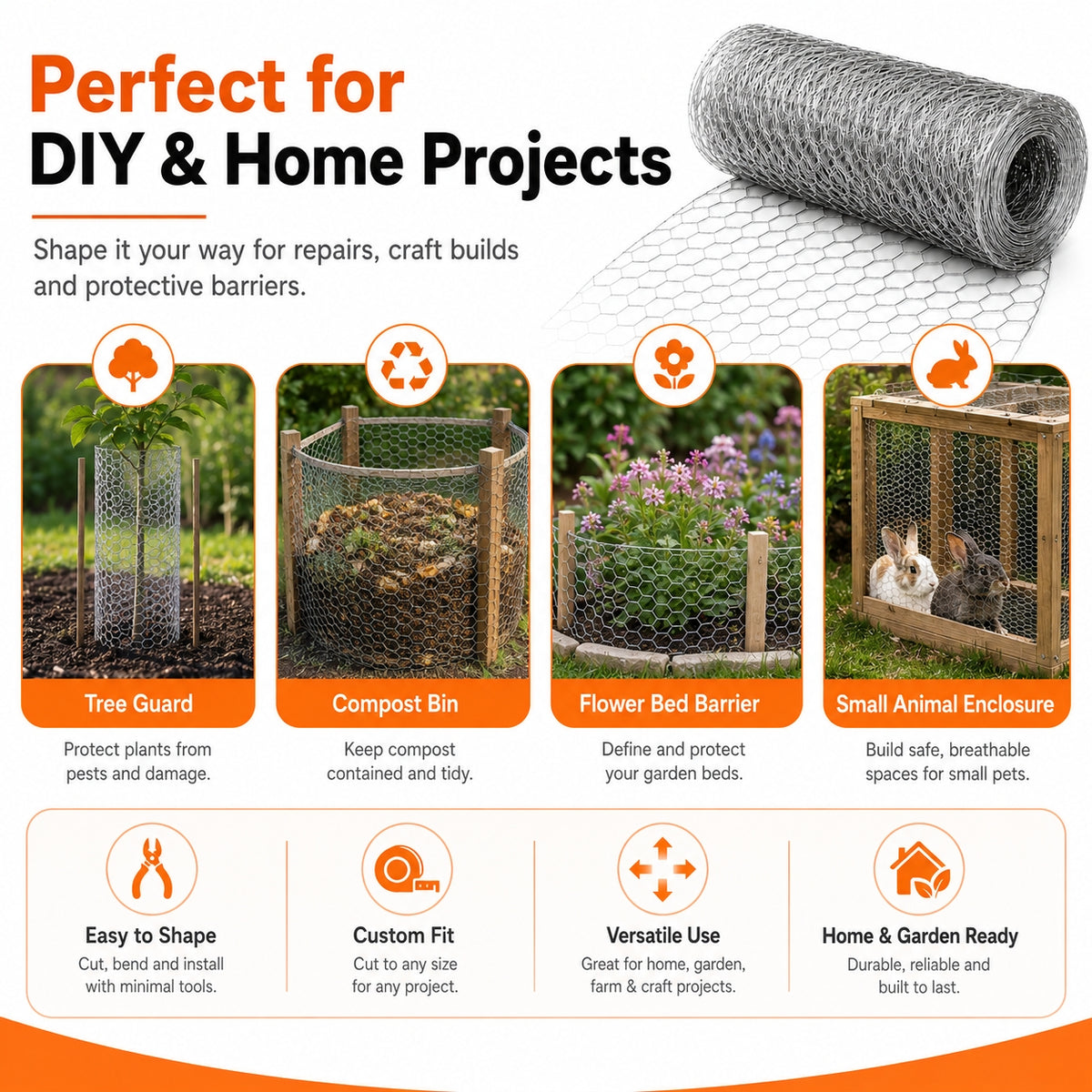 Anti-corrosion Hot-dip Galvanized Wire MeshPremium Chicken Wire Hexagonal Galvanized Mesh, Suitable For Chicken Coops, R