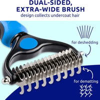 Blue pat your pet hair removal dog brush for hair removal - indoor cats use cat brush, long and short haired dogs use do