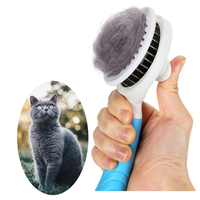 Self Cleaning Slicker Brush - Cat Brush Skin-Friendly Deshedding Grooming Massaging Tool For Long & Short Haired Pets, C