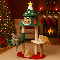 Christmas Cat Tree Tower with Houses – 48 & 52 Inch