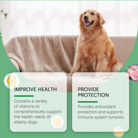 Senior Dog Vitamin Tablets, Multivitamin Supplement For Older Dogs, Support Immunity, Eyes, Skin & Bone Health, 80 Chewa