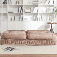 Upholstered Human Dog Bed for Adult & Pets,with 5 Adjustable Position &Massage Pillow, Bean Bag floor sofa with 2 Soft P