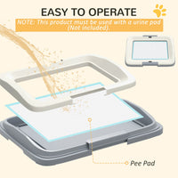 18" x 13" Pee Pad Holder, Dog Potty Tray for Indoor Outdoor, Easy to Clean Dog Training Toilet Pee Pad Tray, Grey