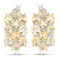 8.32 Carat Genuine Citrine .925 Sterling Silver 3 Piece Jewelry Set (Ring, Earrings, and Pendant w/ Chain)