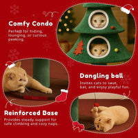 Christmas Cat Tree Tower with Houses – 48 & 52 Inch
