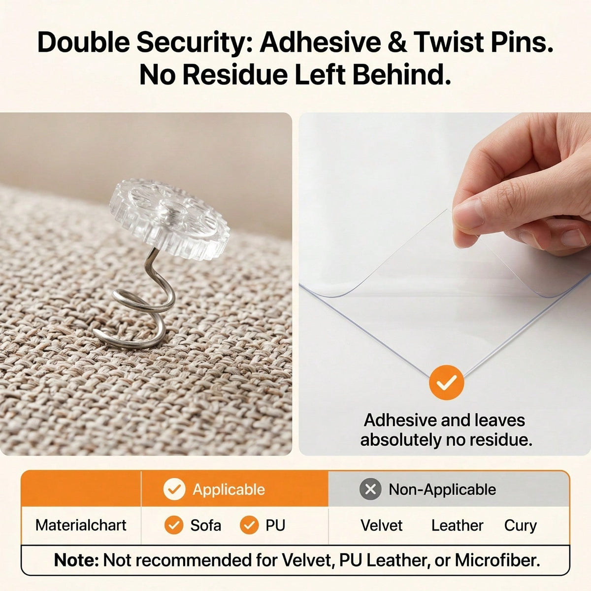 Cat Scratch Furniture Protector Set 16 Clear Sheets, Incldes 8 Sheets Of 279 358mm And 8 Sheets Of 140 358mm, 70 Twist P