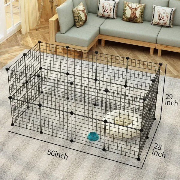 Pet Playpen, Small Animal Cage Indoor Portable Metal Wire Yard Fence For Small Animals, Guinea Pigs, Rabbits Kennel Crat
