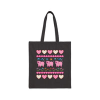 Adorable Pig Tote Bag with Flowers - BIG FRENCHIES