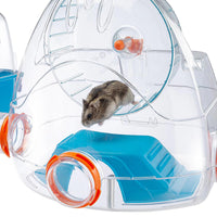 Combi 2 Starter Hamster Cage | Includes Accessories | 31.3L X 11.61W X 10.35H Inches, Blue - BIG FRENCHIES