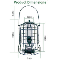 1Pc Outdoor Wild Bird Feeder Squirrel-Proof Chew-Proof Metal Hanging Seed Feeder With 4 Feeding Port For Small Songbirds