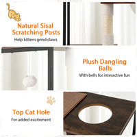 Stylish Wood-Metal Cat Tree - 33 lbs Per Layer Capacity, 2 Private Condos + 2 Relaxation Platforms, Complements Room Dec