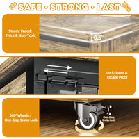 42-Inch Double Wide Wooden Double-Door Dog Crate Side Table Combo - Heavy-Duty DIY Assembly, Chew-Resistant Construction