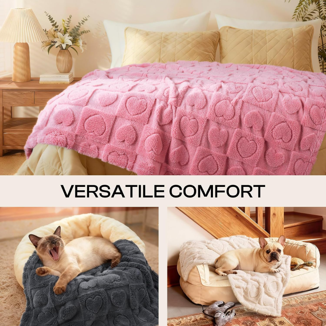 Small Dog Blanket Washable Pet Bed Cover Soft Fluffy Puppy Blanket With Premium Fleece 300GSM Cozy Calming Cat Blankets 