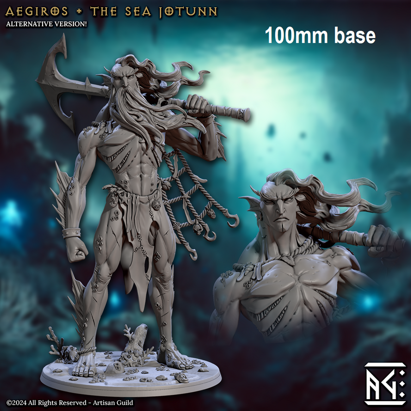 Aegiros, the Sea Jotunn (Epic Boss)-3D Printed Miniatures-BIG FRENCHIES-All Systems Go Games
